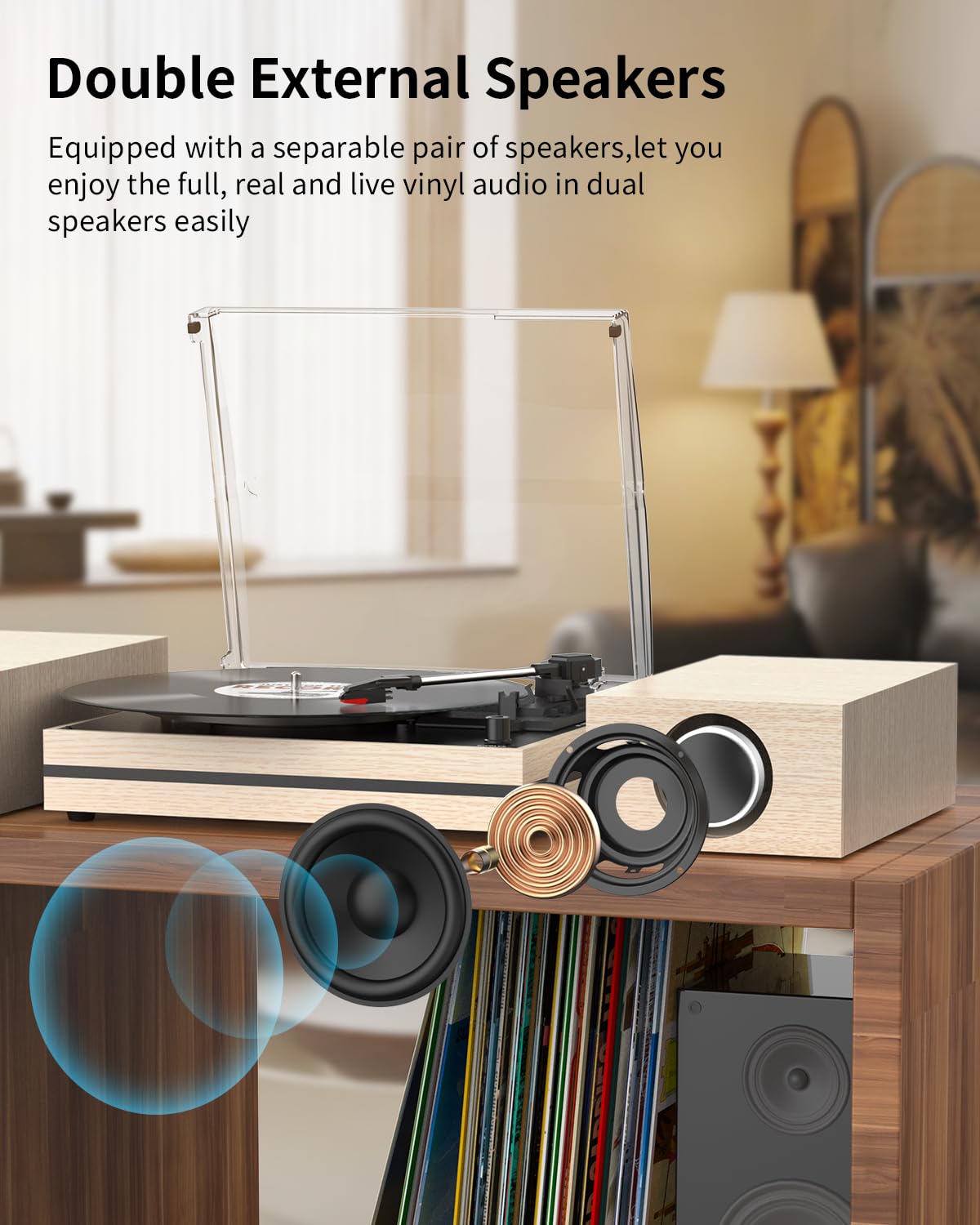 ミュージック ria Amazon.com: Vinyl Record Player Vintage Wireless Bluetooth